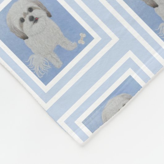 Malshi-Portrait mit Knochen-Fleece-Blanke Fleecedecke (Ecke)