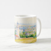 Malstilbild des Leuchtturms von Paphos, Zypern Kaffeetasse (VorderseiteRechts)