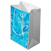 Malstrøm Kunst Blau Farbige Fun Mittlere Geschenktüte (Vorderseite Schrägansicht)