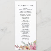 Malt bloms Hochzeitsprogramm Programm (Rückseite)