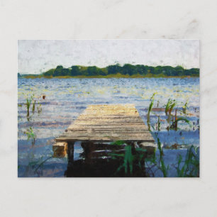 Malt von Footbridge im Wasser. Fluss Havel. Postkarte