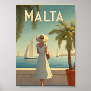 Malta 50er Jahre Vintage Poster