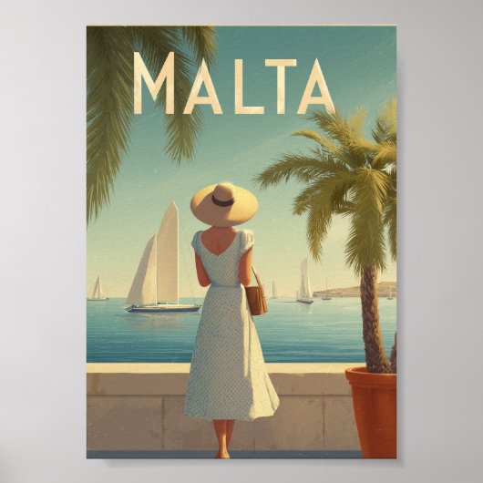 Malta 50er Jahre Vintage Poster (Vorne)