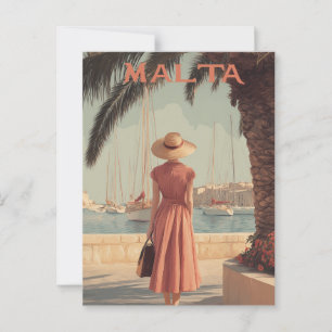 Malta 50er Vintage Reise Postkarte