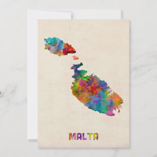 Malta Aquarell Karte