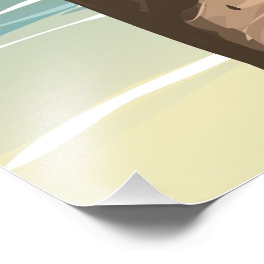 Malta Beach & Map Reiseplakat Fotodruck (Ecke)