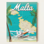 Malta Beach & Map Reiseplakat Planer (Rückseite)