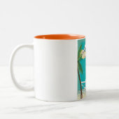 Malta Beach & Map Reiseplakat Zweifarbige Tasse (Links)