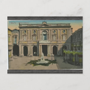 Malta - Bibliothek, Vintag Postkarte