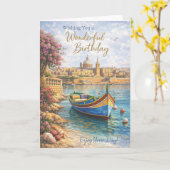 Malta Birthday Card – Scenic Travel Design Karte (Gelbe Blume)