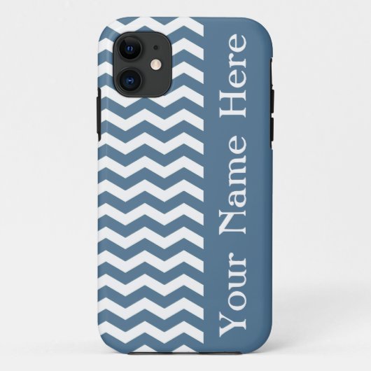 Malta Blue Wave Zickzack mit Namen Case-Mate iPhone Hülle (Rückseite)
