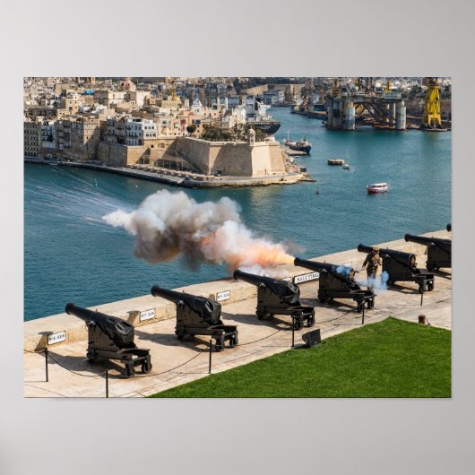 Malta Cannon Fire Saluting Battery Valletta Poster (Vorne)