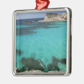 Malta, Comino Island, die Blaue Lagune Silbernes Ornament (Links)