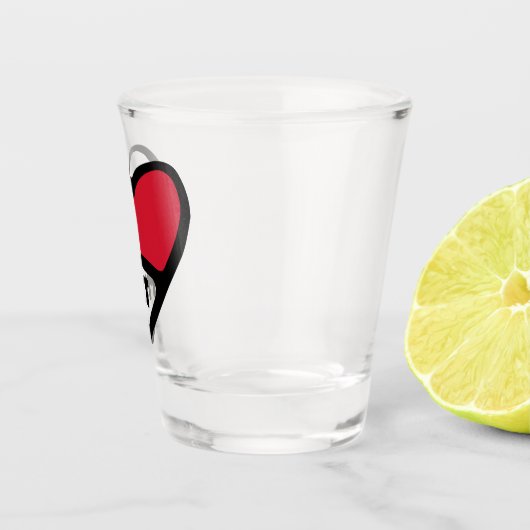 Malta Country Code Flag Herz, MLT Schnapsglas (Rechts)