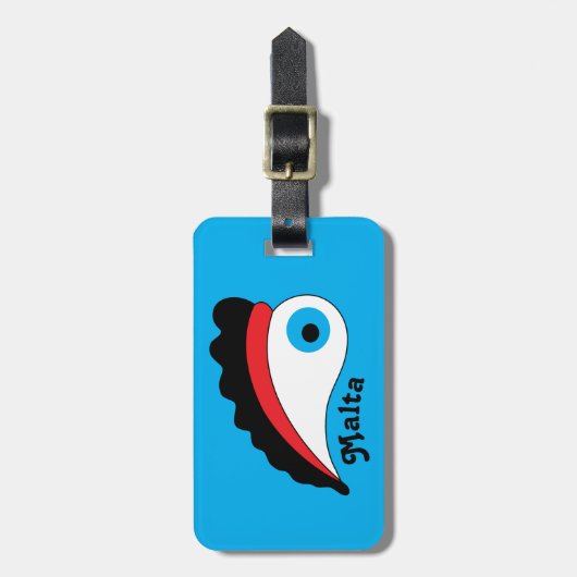 Malta Doppelseitiges Fischerboot Lucky Eye Gepäckanhänger (Vorderseite vertikal)