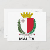 MALTA - Emblem/Wappen/Symbol/Flagge Postkarte (Vorne/Hinten)