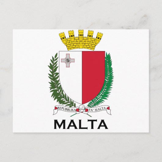 MALTA - Emblem/Wappen/Symbol/Flagge Postkarte (Vorderseite)