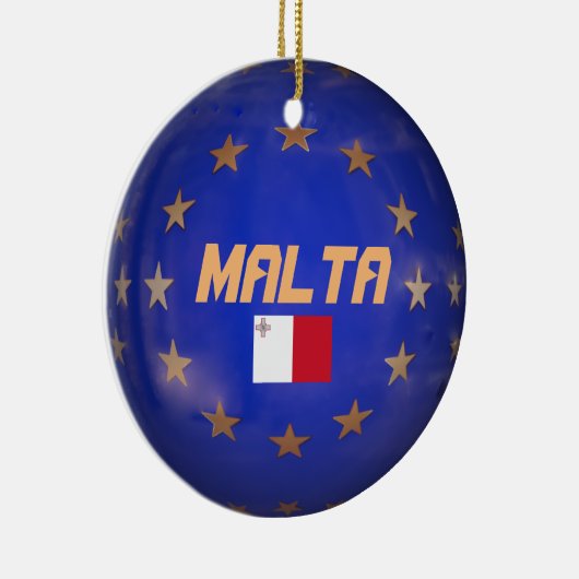 Malta EU Flag Custom Christmas Ornament (Rechts)