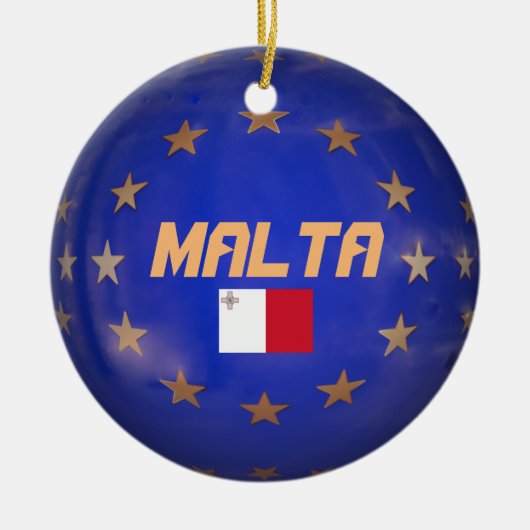 Malta EU Flag Custom Christmas Ornament (Vorne)