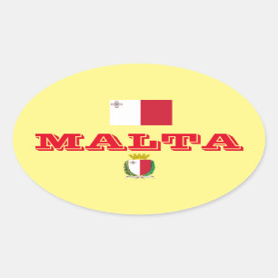 Malta Euro-Aufkleber Ovaler Aufkleber