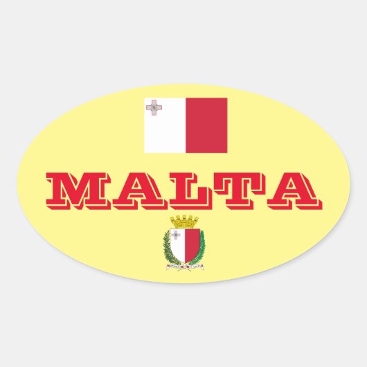 Malta Euro-Sticker Ovaler Aufkleber (Vorderseite)