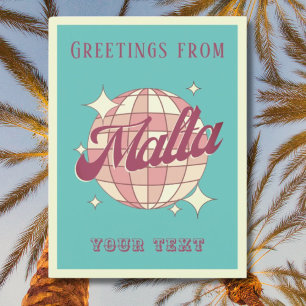 Malta Feiertage Retro Vintag Postkarte