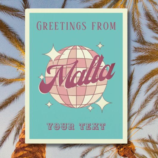 Malta Feiertage Retro Vintag Postkarte