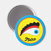 Malta Fischerboot Lucky Eye farbenfroh Magnet (Vorderseite/Rückseite)