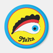Malta Fischerboot Lucky Eye farbenfroh Magnet (Vorne)