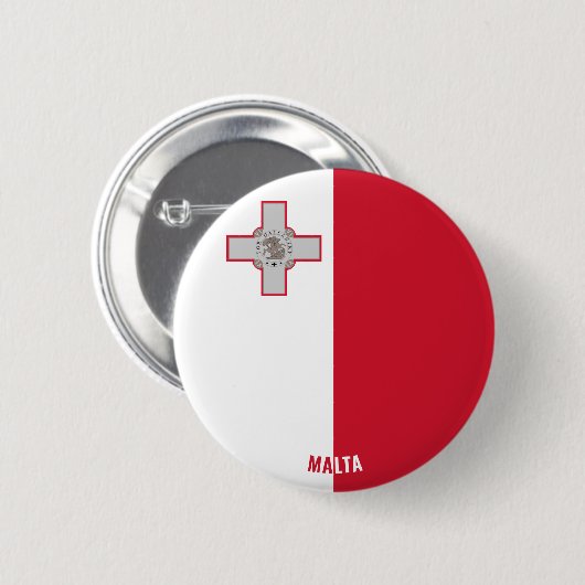 Malta Flag Charming Patriotic Button (Vorne & Hinten)