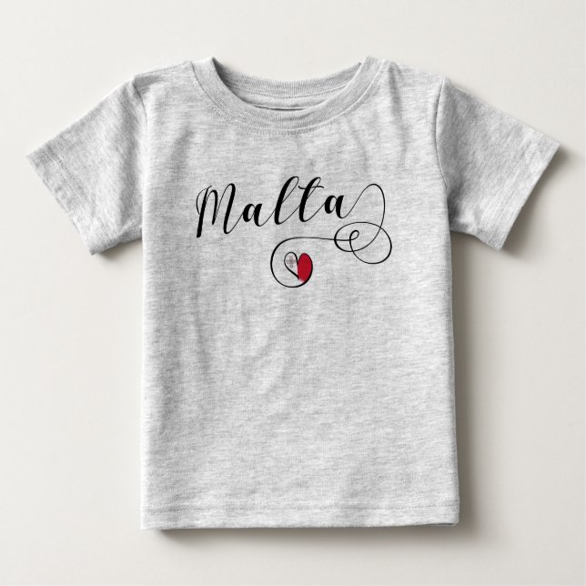 Malta Flag Heart Baby T-shirt (Vorderseite)