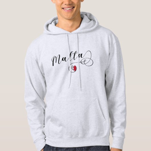 Malta Flag Heart Hoodie (Vorderseite)