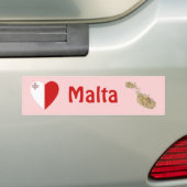 Malta Flag Heart + Karte Autoaufkleber (Auf Auto)