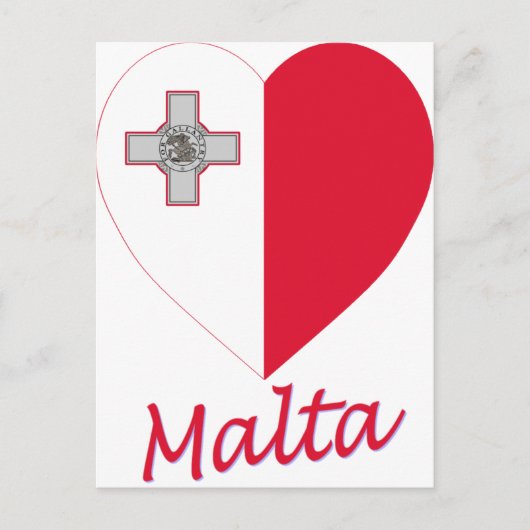 Malta Flag Heart Postkarte (Vorderseite)