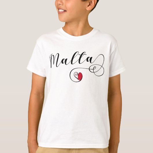 Malta Flag Heart T-Shirt (Vorderseite)