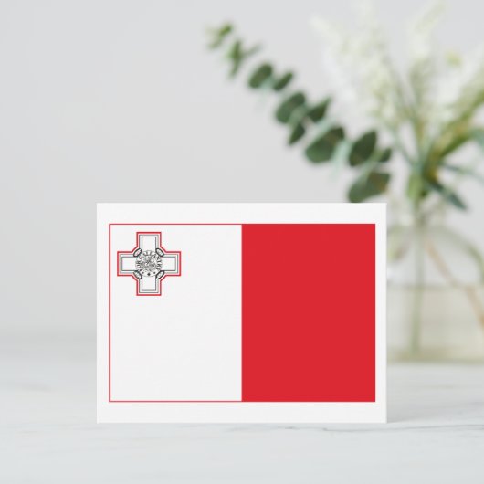 Malta Flag (hell) Postkarte (Stehend Vorderseite)
