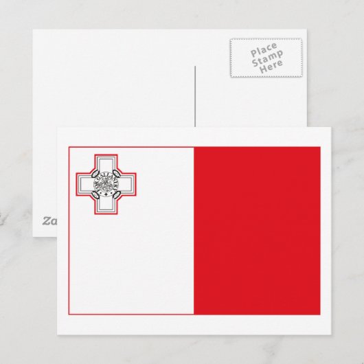 Malta Flag (hell) Postkarte (Vorne/Hinten)
