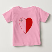 Malta Flag Herz T - Shirt (Vorderseite)