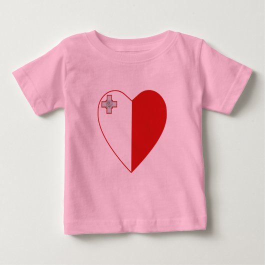 Malta Flag Herz T - Shirt (Vorderseite)