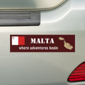 Malta Flag + Karte Autoaufkleber (Auf Auto)