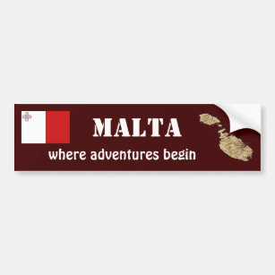 Malta Flag + Karte Autoaufkleber
