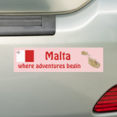 Malta Flag + Karte Autoaufkleber (Auf Auto)