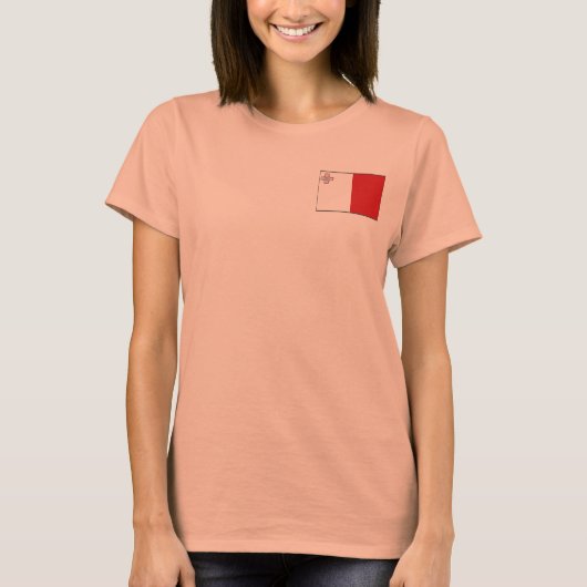 Malta Flag + Karte T - Shirt (Vorderseite)
