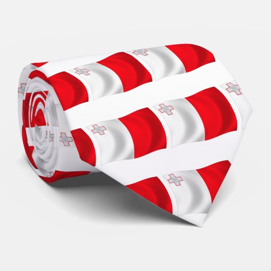 Malta Flag Krawatte (Gerollt)