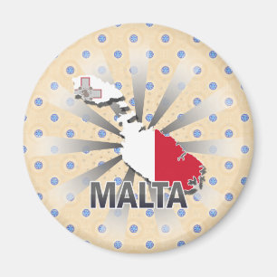 Malta Flag Map 2.0 Magnet