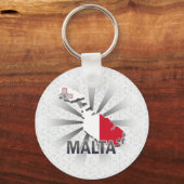 Malta Flag Map 2.0 Schlüsselanhänger (Vorderseite)