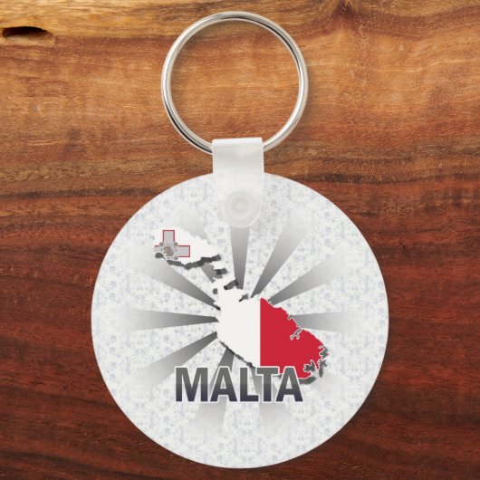 Malta Flag Map 2.0 Schlüsselanhänger (Vorderseite)