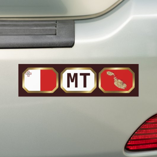 Malta Flag Map Code Bumper Sticker Autoaufkleber (Auf Auto)