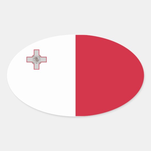 Malta Flag Oval Sticker (Vorderseite)