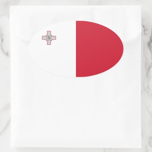 Malta Flag Oval Sticker (Tasche)